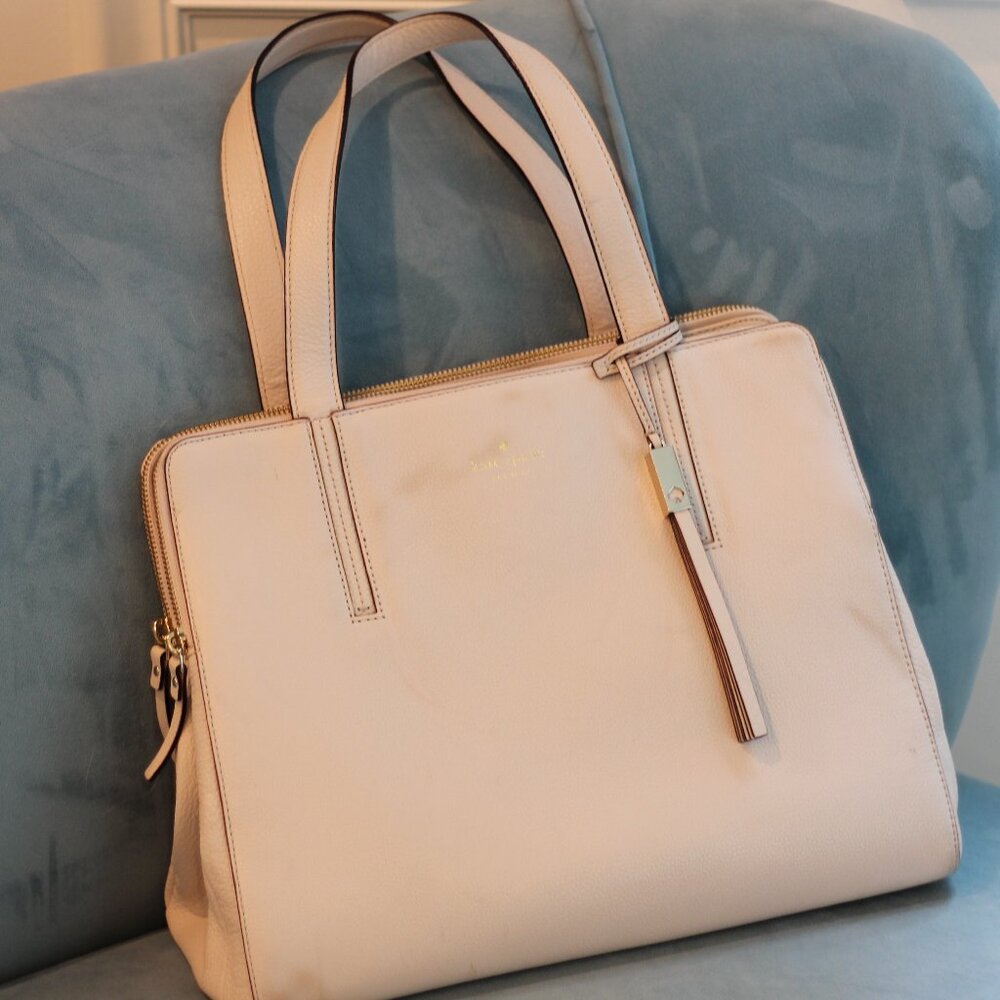 Kate Spade Leather Laptop Tote - White